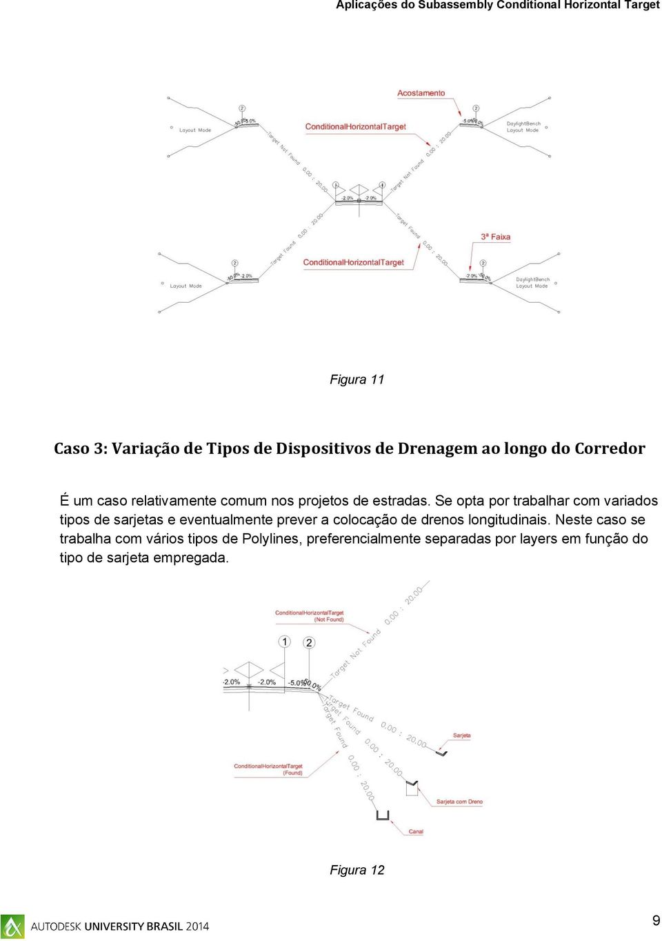 Se opta por trabalhar com variados tipos de sarjetas e eventualmente prever a colocação de drenos