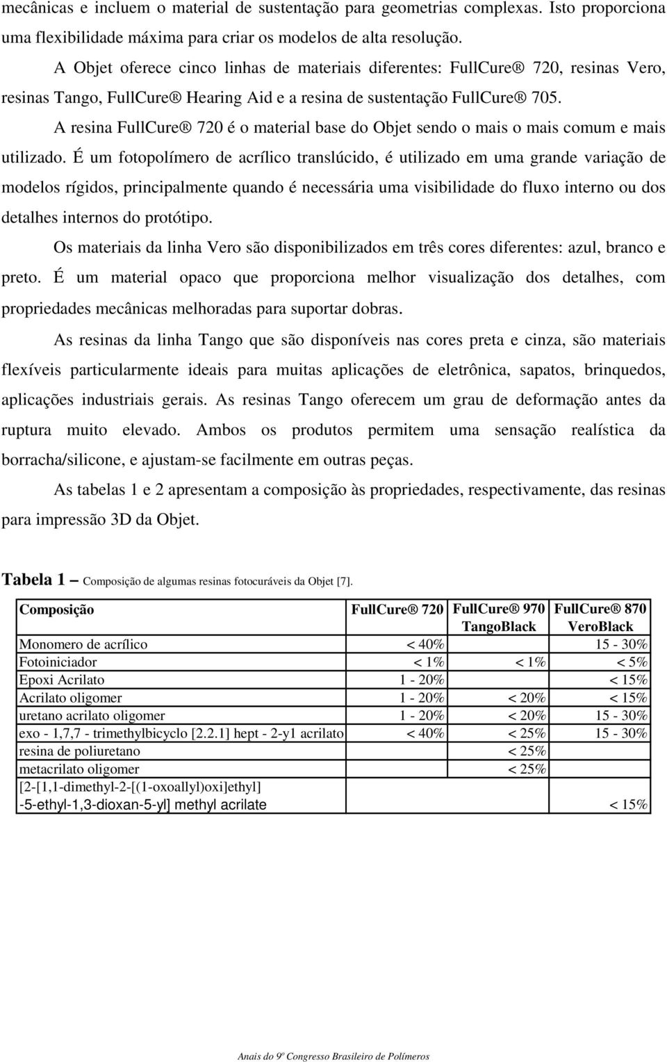 A resina FullCure 720 é o material base do Objet sendo o mais o mais comum e mais utilizado.