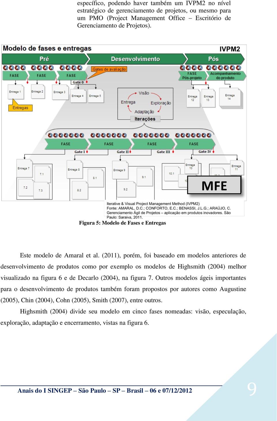 (2011), porém, foi baseado em modelos anteriores de desenvolvimento de produtos como por exemplo os modelos de Highsmith (2004) melhor visualizado na figura 6 e de Decarlo (2004), na figura