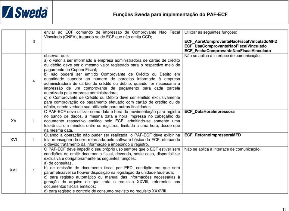 quantidade superior ao número de parcelas informado à empresa administradora de cartão de crédito ou débito, quando for necessária a impressão de um comprovante de pagamento para cada parcela