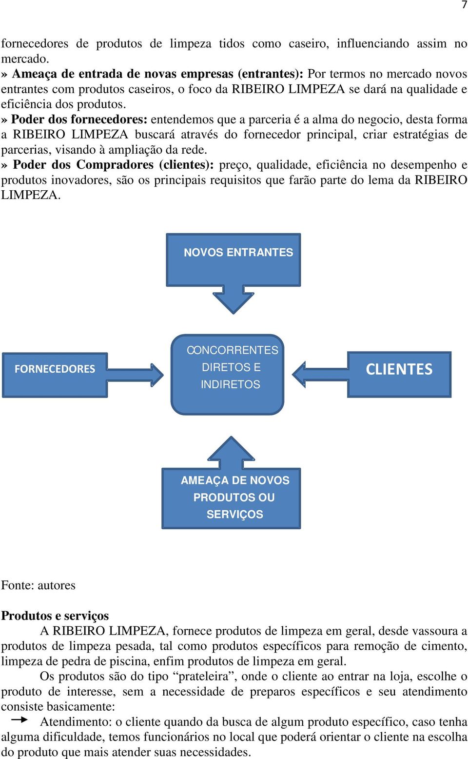 » Poder dos fornecedores: entendemos que a parceria é a alma do negocio, desta forma a RIBEIRO LIMPEZA buscará através do fornecedor principal, criar estratégias de parcerias, visando à ampliação da