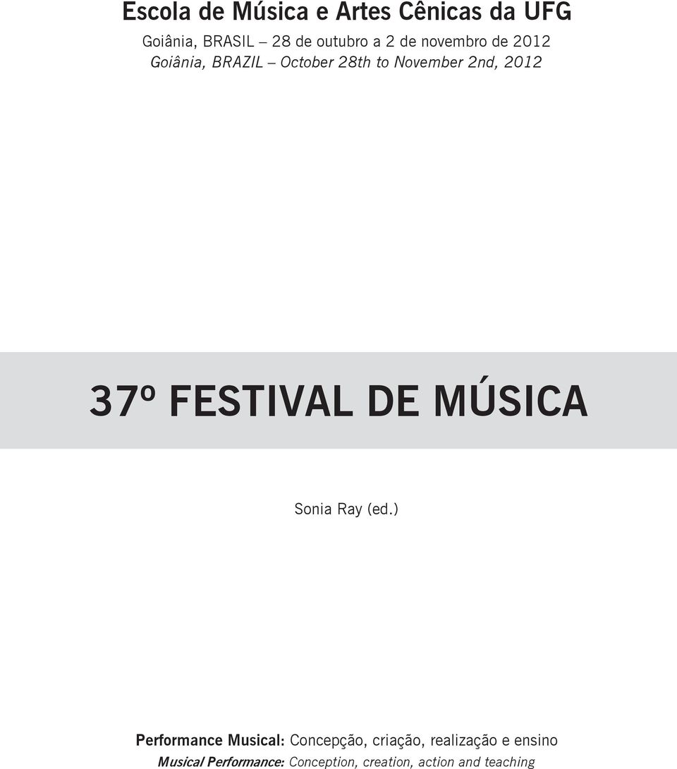 FESTIVAL DE MÚSICA Sonia Ray (ed.