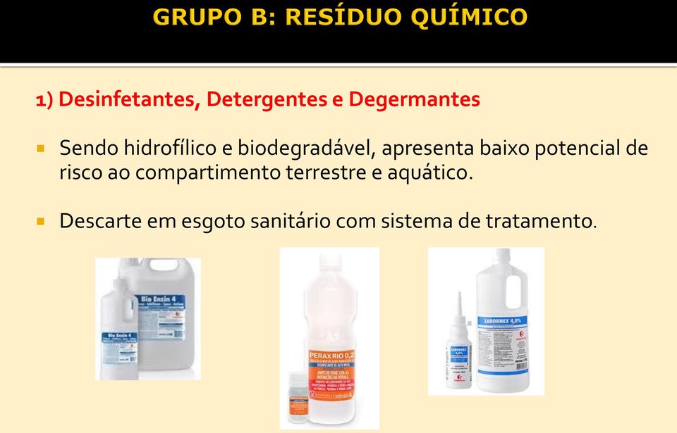 potencial de risco ao compartimento terrestre e