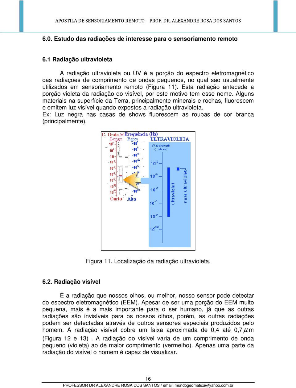 (Figura 11). Esta radiação antecede a porção violeta da radiação do visível, por este motivo tem esse nome.