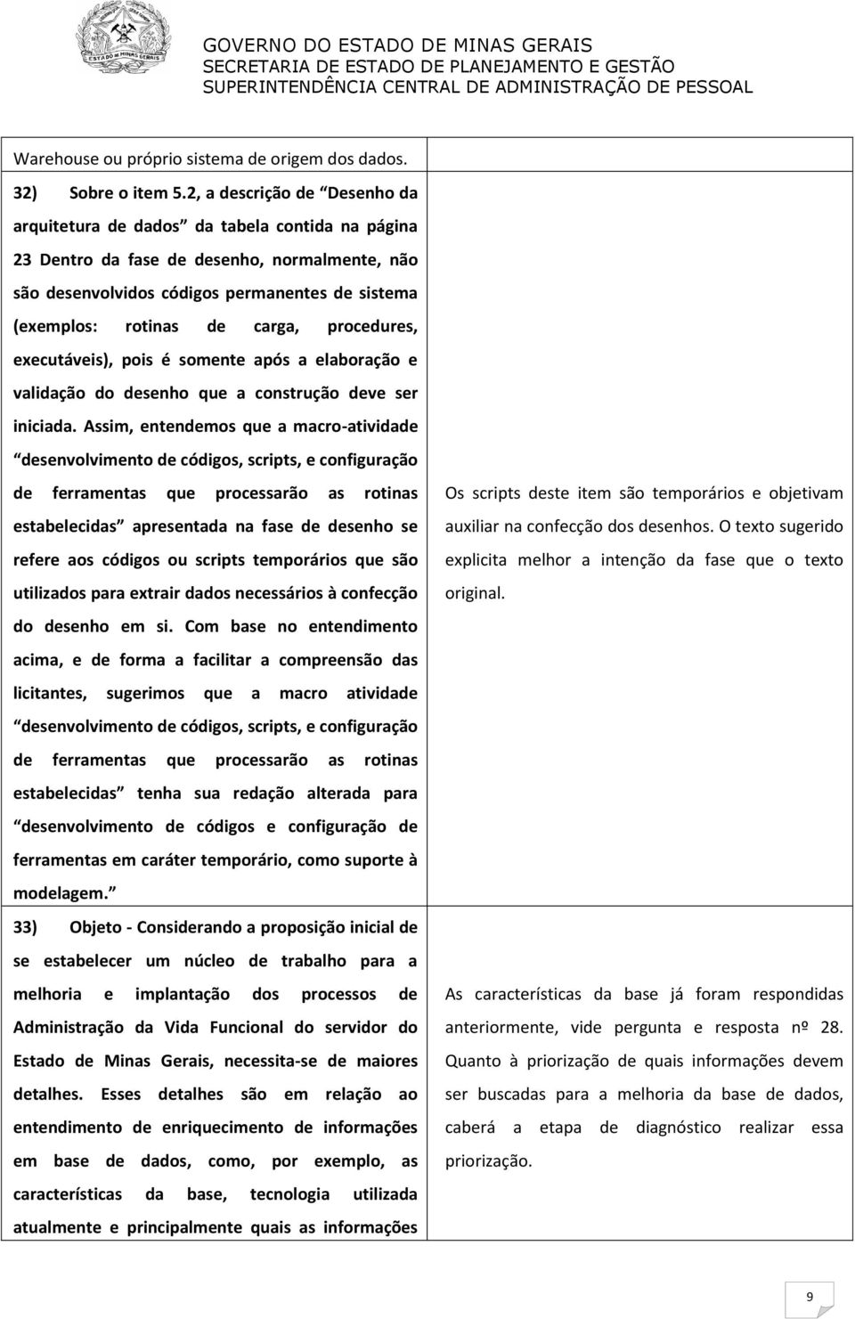 carga, procedures, executáveis), pois é somente após a elaboração e validação do desenho que a construção deve ser iniciada.