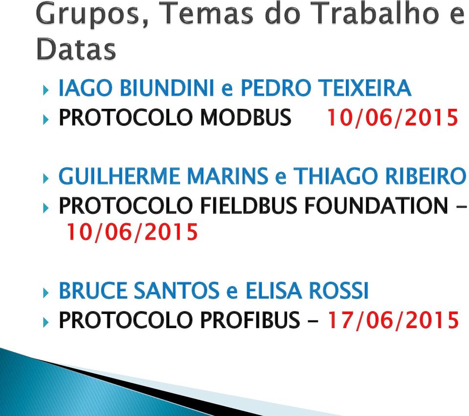 PROTOCOLO FIELDBUS FOUNDATION - 10/06/2015 BRUCE