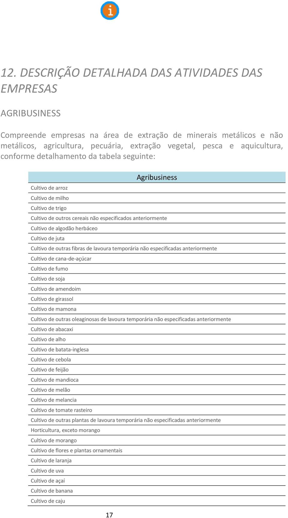 herbáceo Cultivo de juta Cultivo de outras fibras de lavoura temporária não especificadas anteriormente Cultivo de cana-de-açúcar Cultivo de fumo Cultivo de soja Cultivo de amendoim Cultivo de