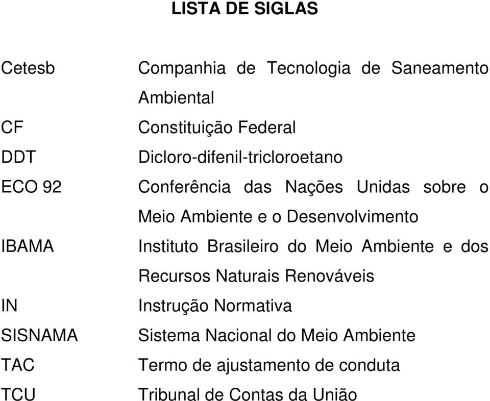 Ambiente e o Desenvolvimento Instituto Brasileiro do Meio Ambiente e dos Recursos Naturais Renováveis