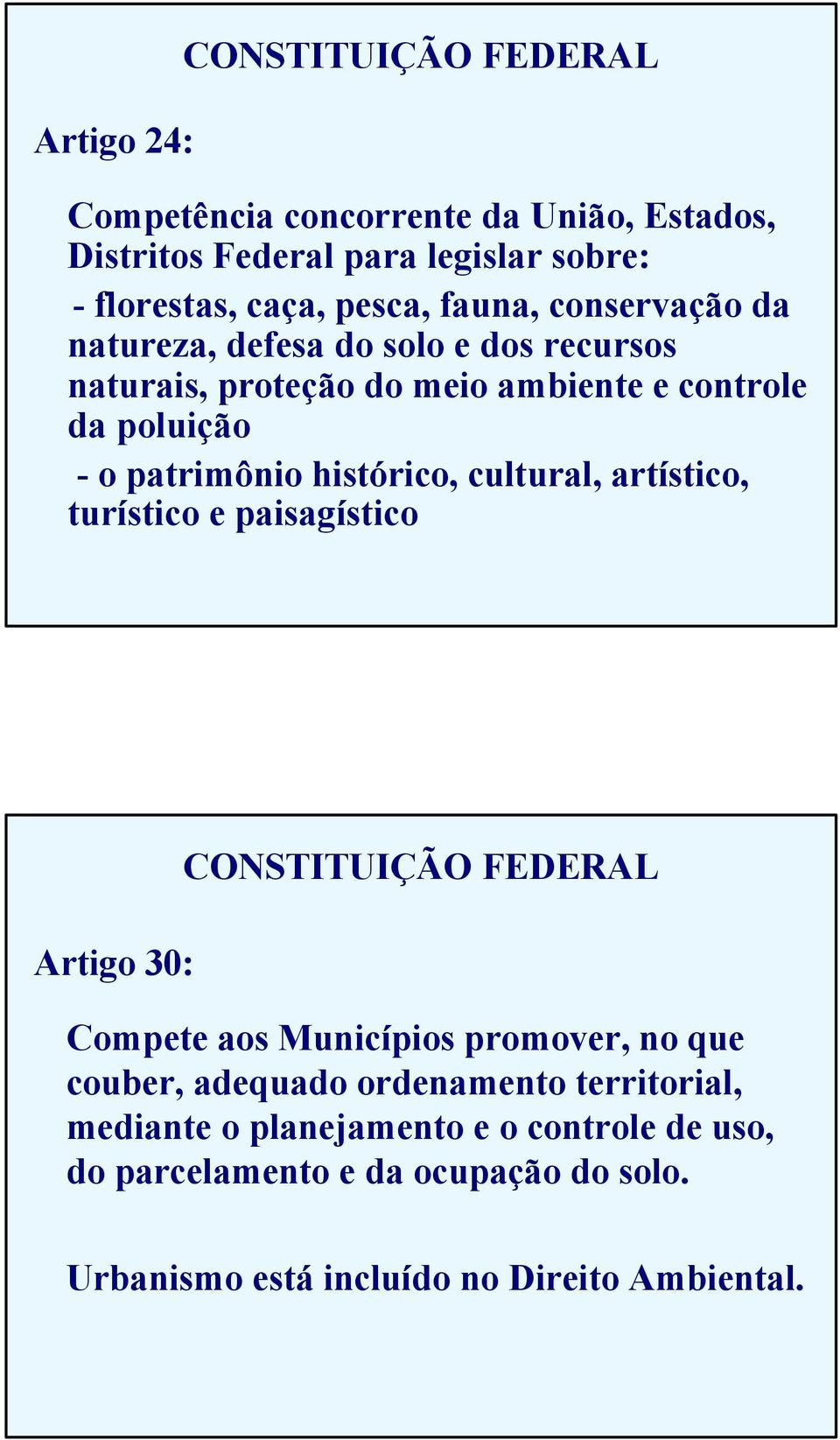 histórico, cultural, artístico, turístico e paisagístico Artigo 30: CONSTITUIÇÃO FEDERAL Compete aos Municípios promover, no que couber,