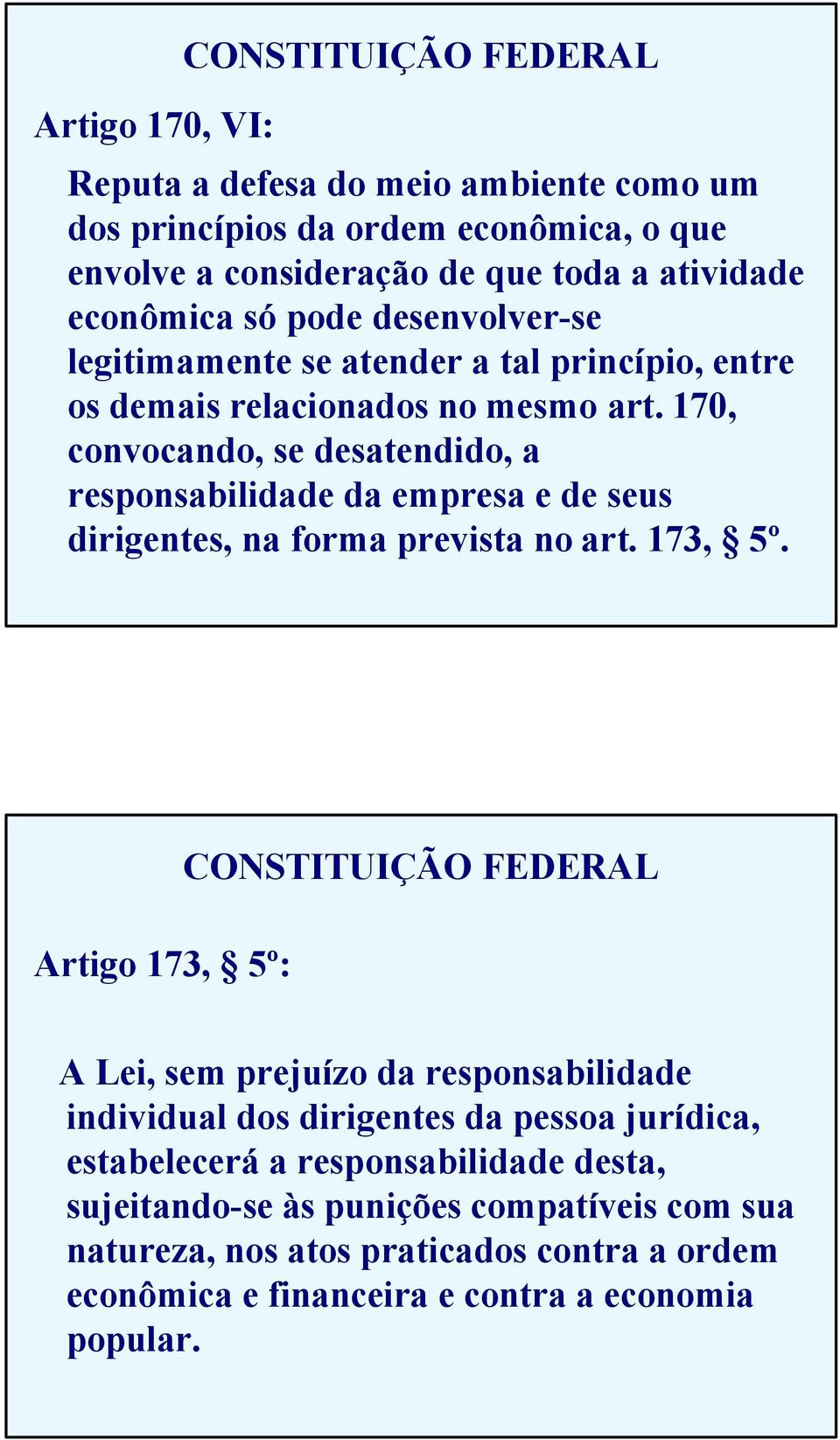 170, convocando, se desatendido, a responsabilidade da empresa e de seus dirigentes, na forma prevista no art. 173, 5º.