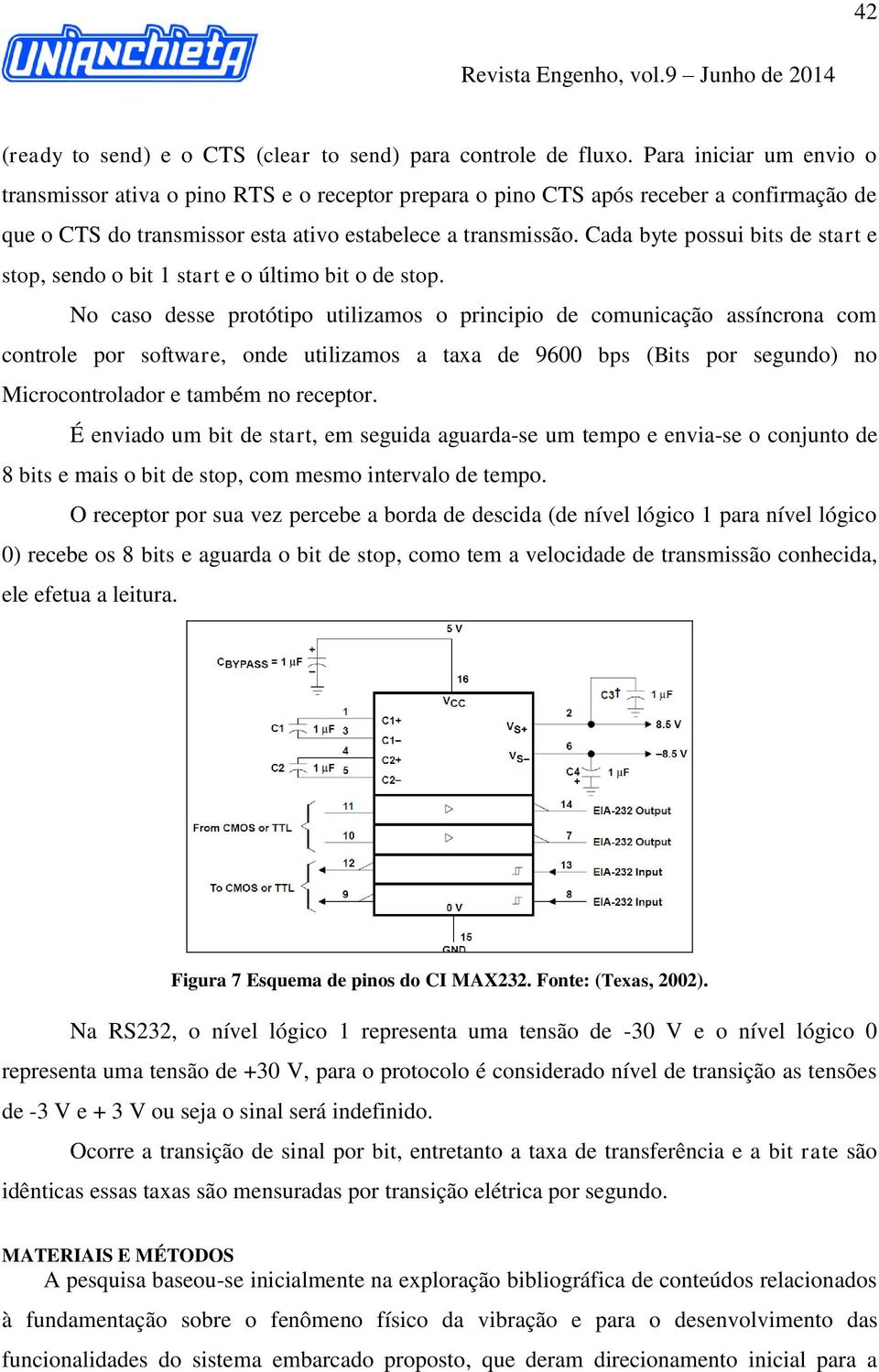 Cada byte possui bits de start e stop, sendo o bit 1 start e o último bit o de stop.