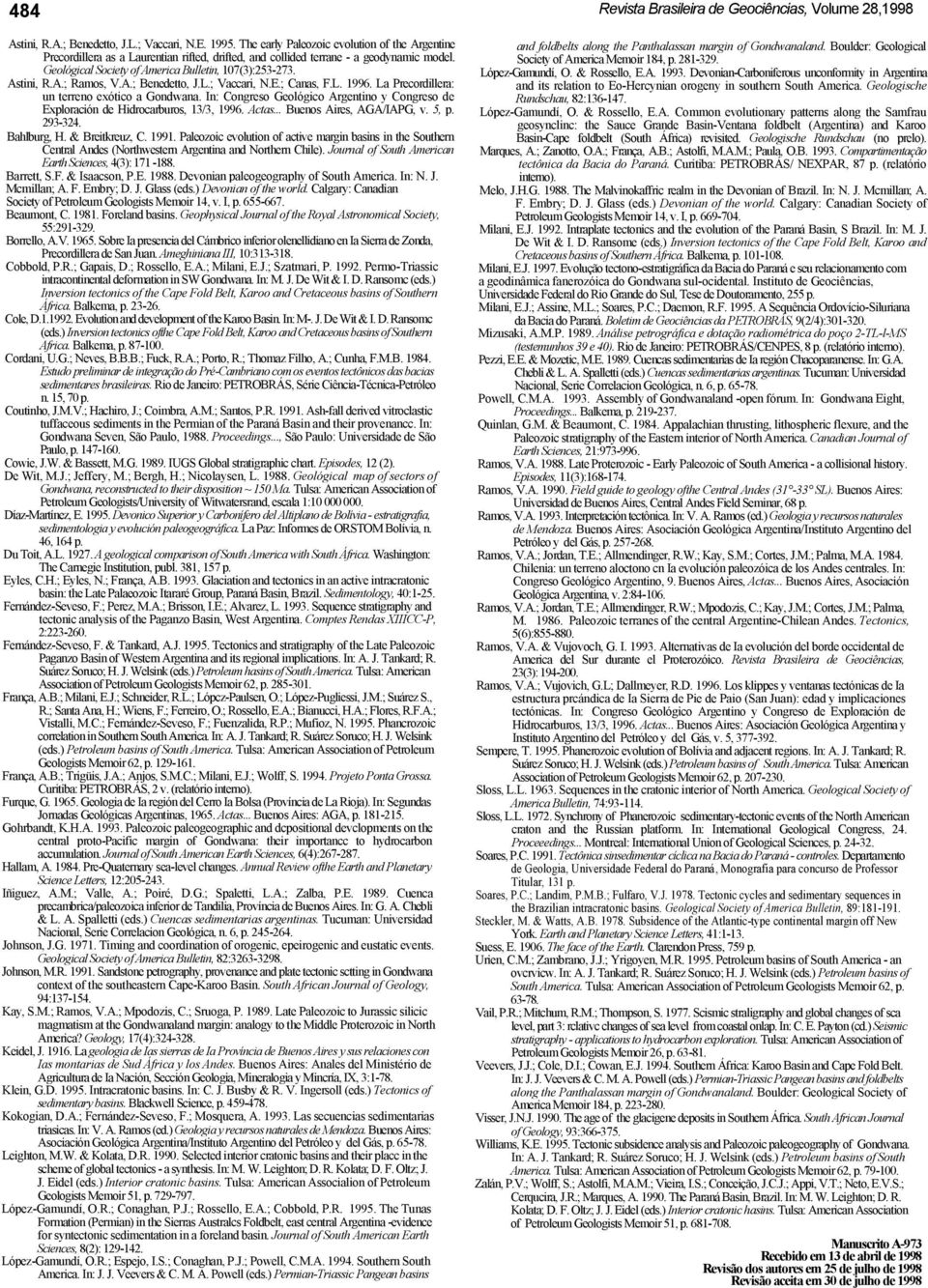 In: Congreso Geológico Argentino y Congreso de Exploración de Hidrocarburos, 13/3, 1996. Actas... Buenos Aires, AGA/IAPG, v. 5, p. 293-324. Bahlburg, H. & Breitkreuz, C. 1991.