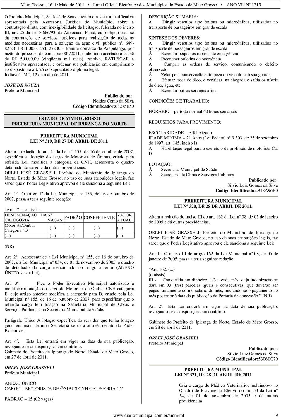 811.0038 cod. 27200 tramite comarca de Araputanga, por razão do processo de concurso 001/2011, onde ficou acertado o cachê de R$ 50.