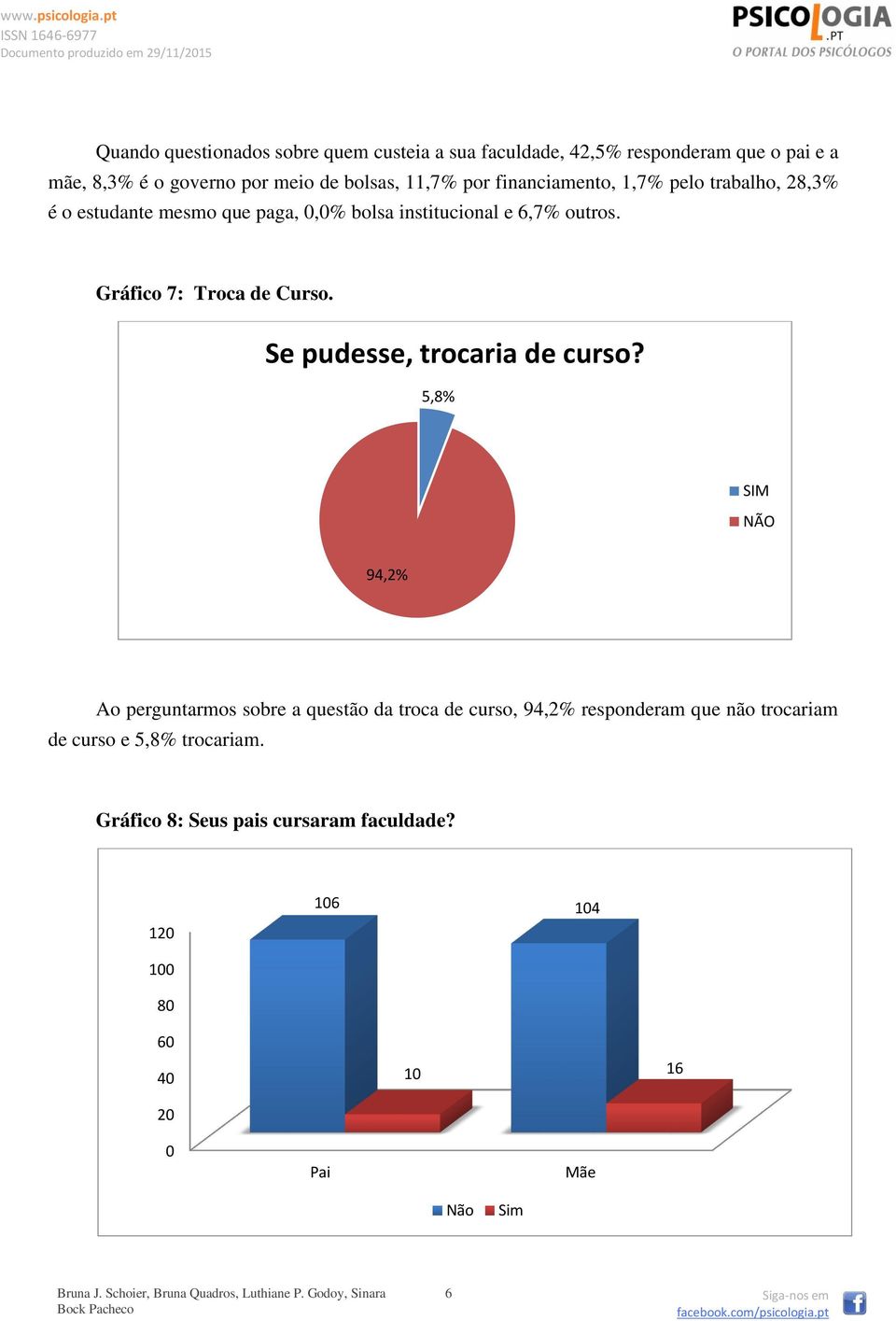 Gráfico 7: Troca de Curso. Se pudesse, trocaria de curso?