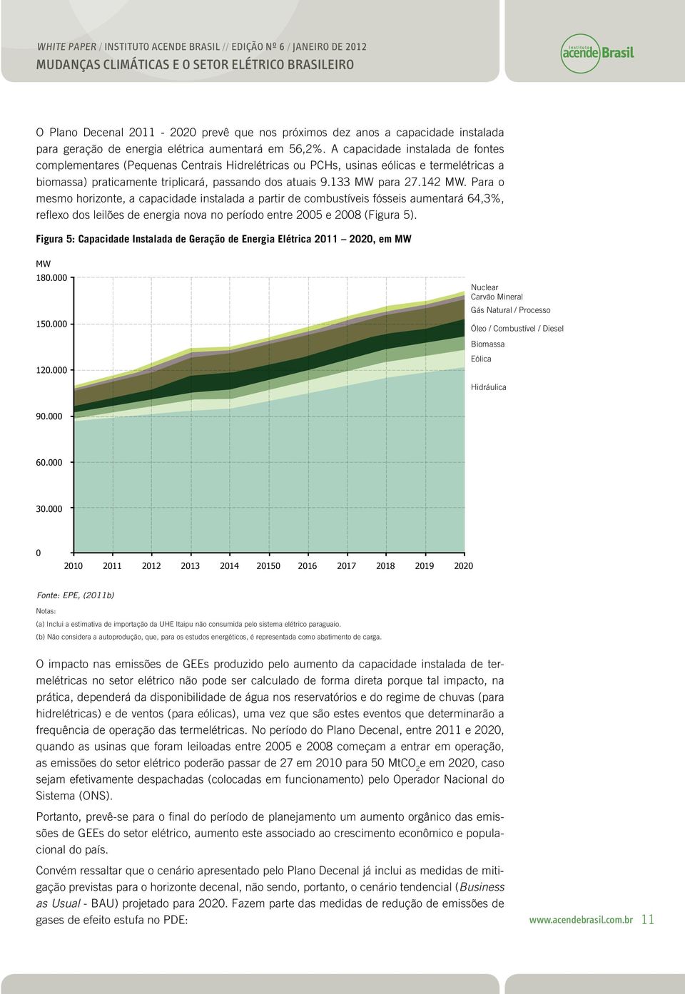 Para o msmo horizont, a capacidad instalada a partir d combustívis fóssis aumntará 64,3%, rflxo dos lilõs d nrgia nova no príodo ntr 2005 2008 (Figura 5).