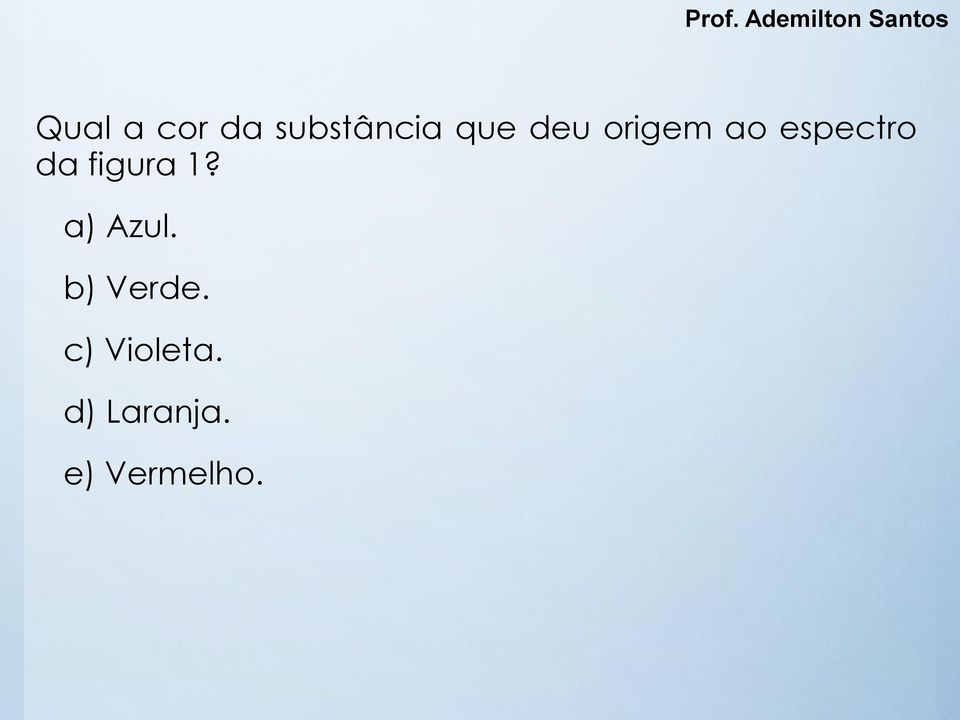 espectro da figura 1? a) Azul.