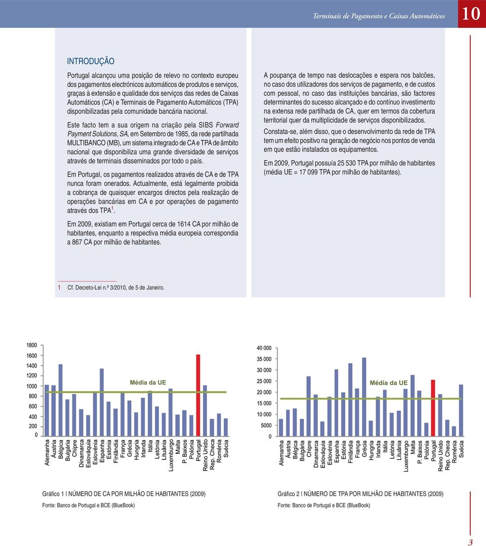 Este facto tem a sua origem na criação pela SIBS Forward Payment Solutions, SA, em Setembro de 1985, da rede partilhada MULTIBANCO (MB), um sistema integrado de CA e TPA de âmbito nacional que