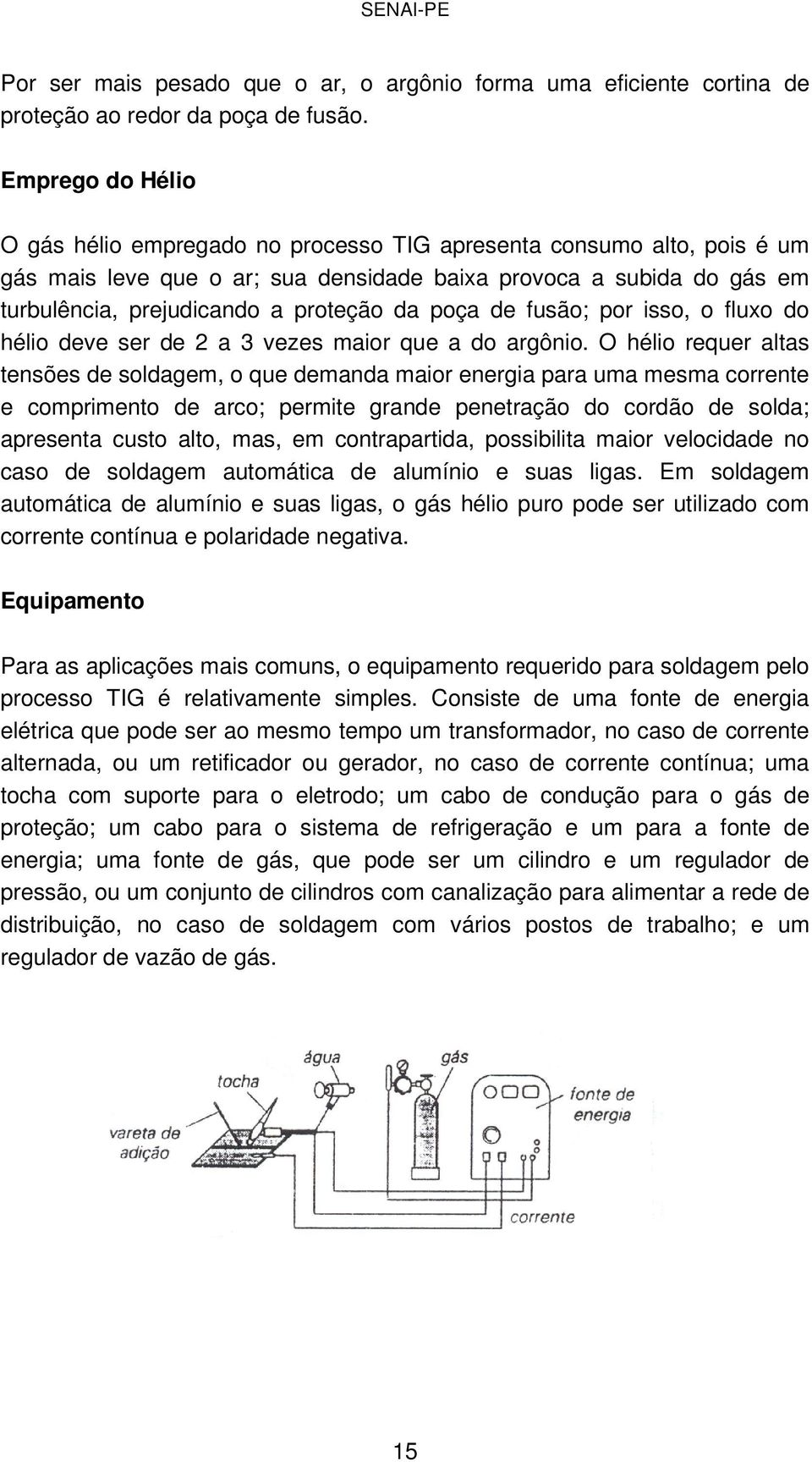 poça de fusão; por isso, o fluxo do hélio deve ser de 2 a 3 vezes maior que a do argônio.