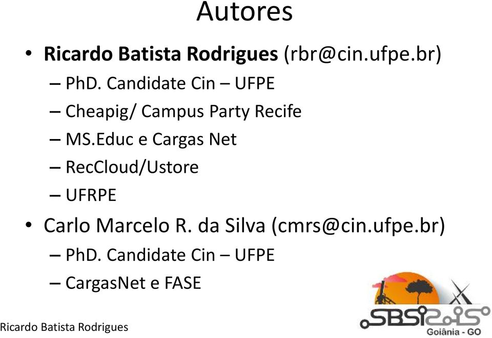 Educ e Cargas Net RecCloud/Ustore UFRPE Carlo