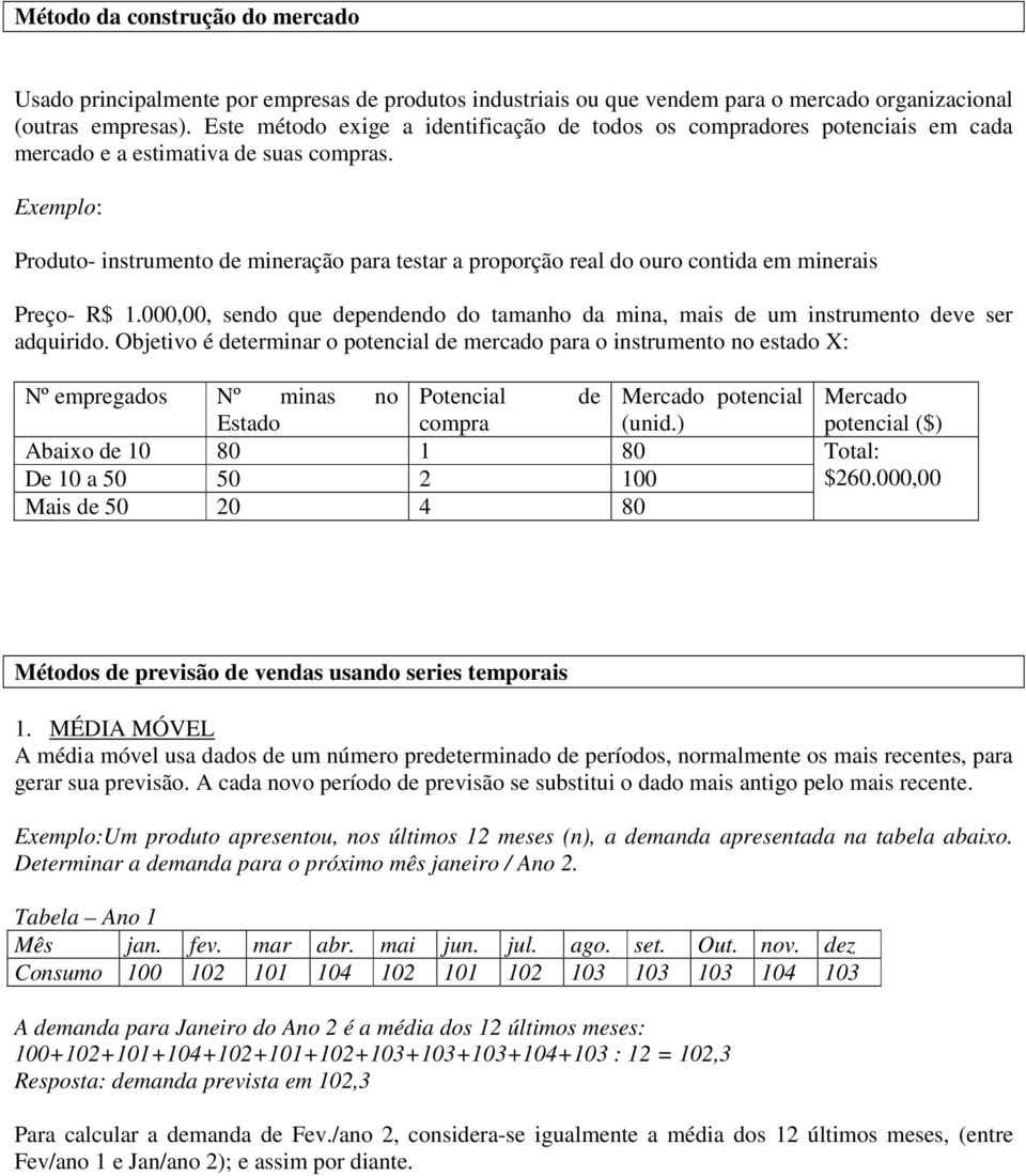 Exemplo: Produto- instrumento de mineração para testar a proporção real do ouro contida em minerais Preço- R$ 1.