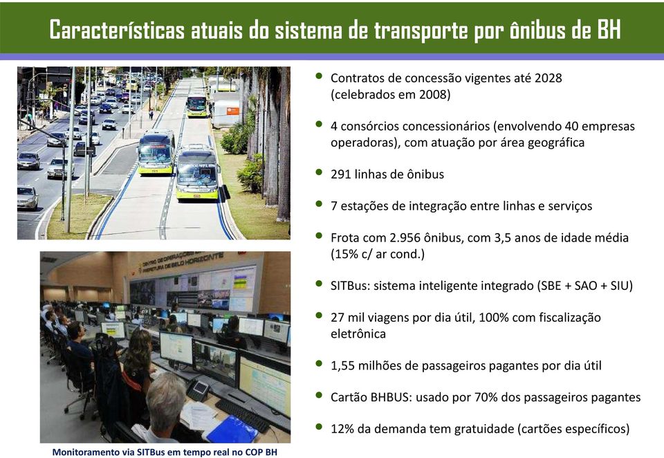 serviços Frota com 2.956 ônibus, com 3,5 anos de idade média (15% c/ ar cond.