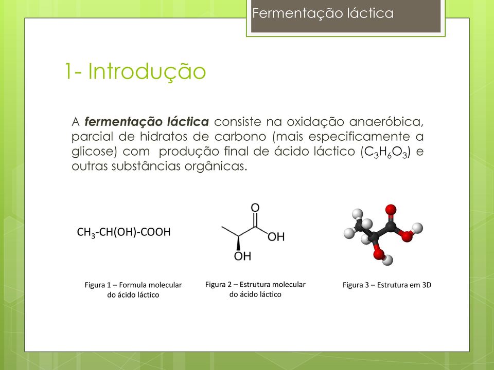 láctico (C 3 H 6 O 3 ) e outras substâncias orgânicas.