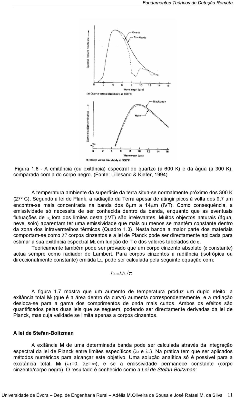 Segundo a lei de Plank, a radiação da Terra apesar de atingir picos à volta dos 9,7 µm encontra-se mais concentrada na banda dos 8µm a 14µm (IVT).