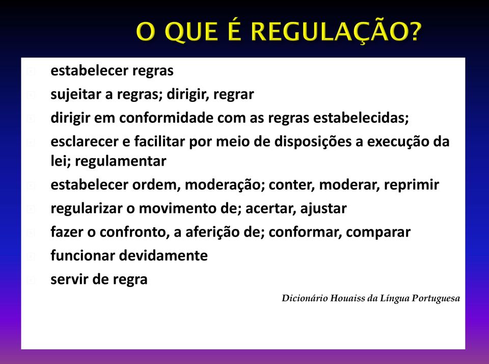 estabelecer ordem, moderação; conter, moderar, reprimir regularizar o movimento de; acertar, ajustar