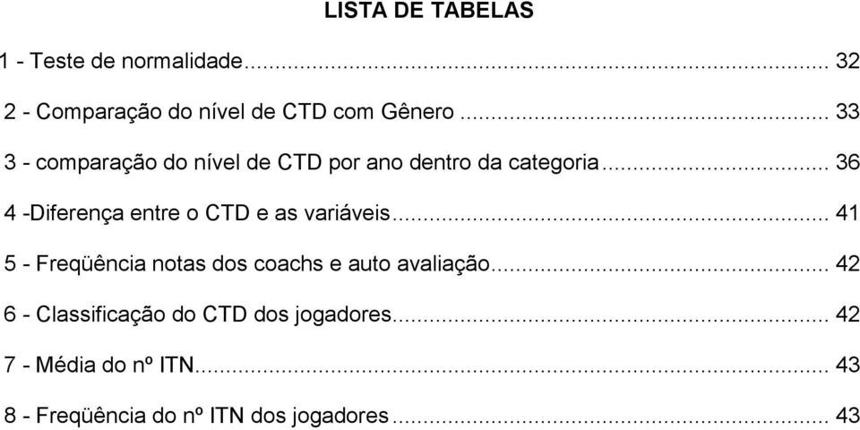 .. 36 4 -Diferença entre o CTD e as variáveis.