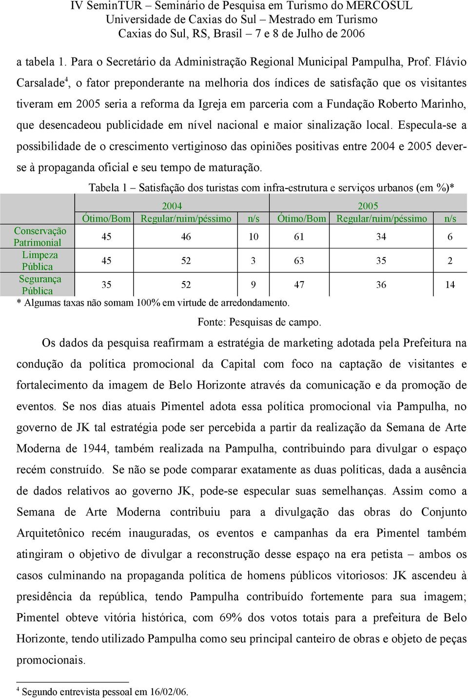 publicidade em nível nacional e maior sinalização local.