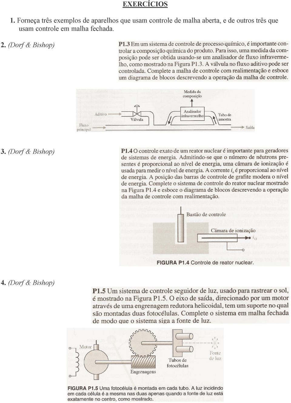 controle de malha aberta, e de outros três que