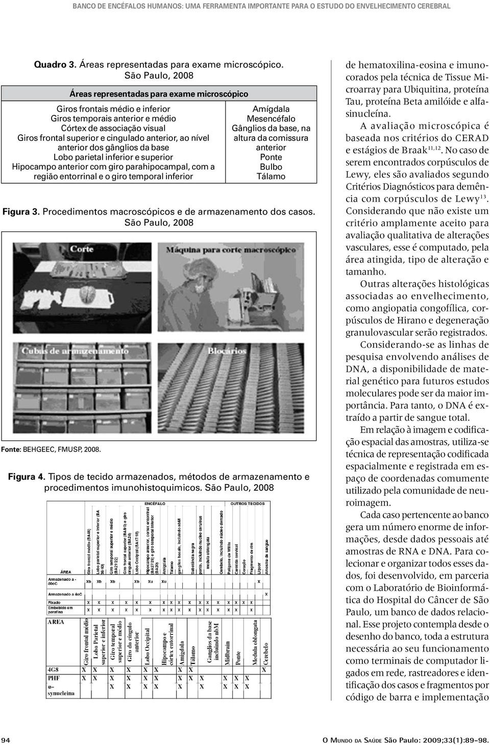 dos gânglios da base Lobo parietal inferior e superior Hipocampo anterior com giro parahipocampal, com a região entorrinal e o giro temporal inferior Amígdala Mesencéfalo Gânglios da base, na altura