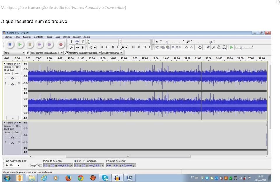 Audacity e Transcriber)