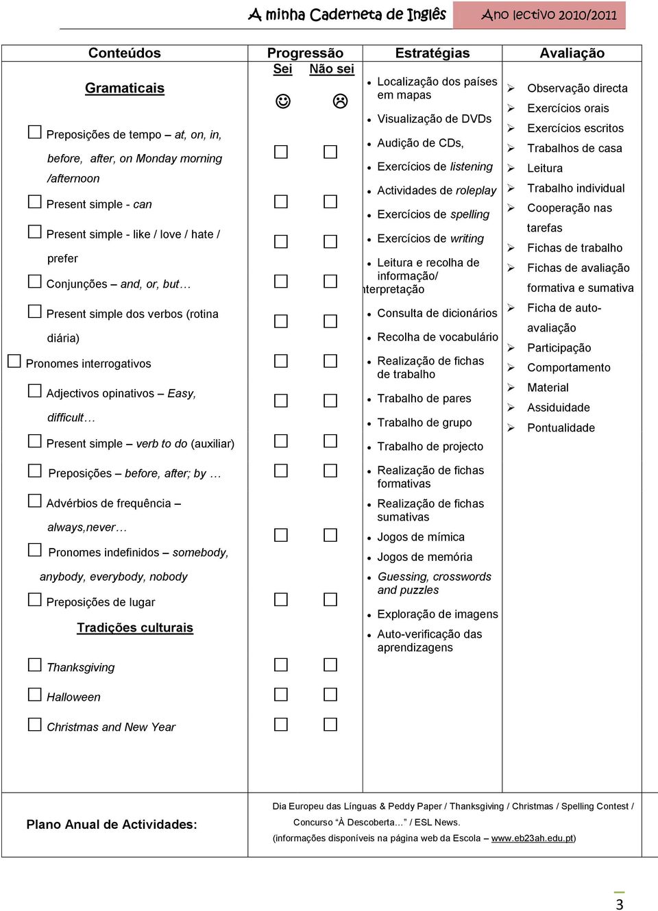 simple - like / love / hate / prefer Conjunções and, or, but Present simple dos verbos (rotina diária) Pronomes interrogativos Adjectivos opinativos Easy, difficult Present simple verb to do