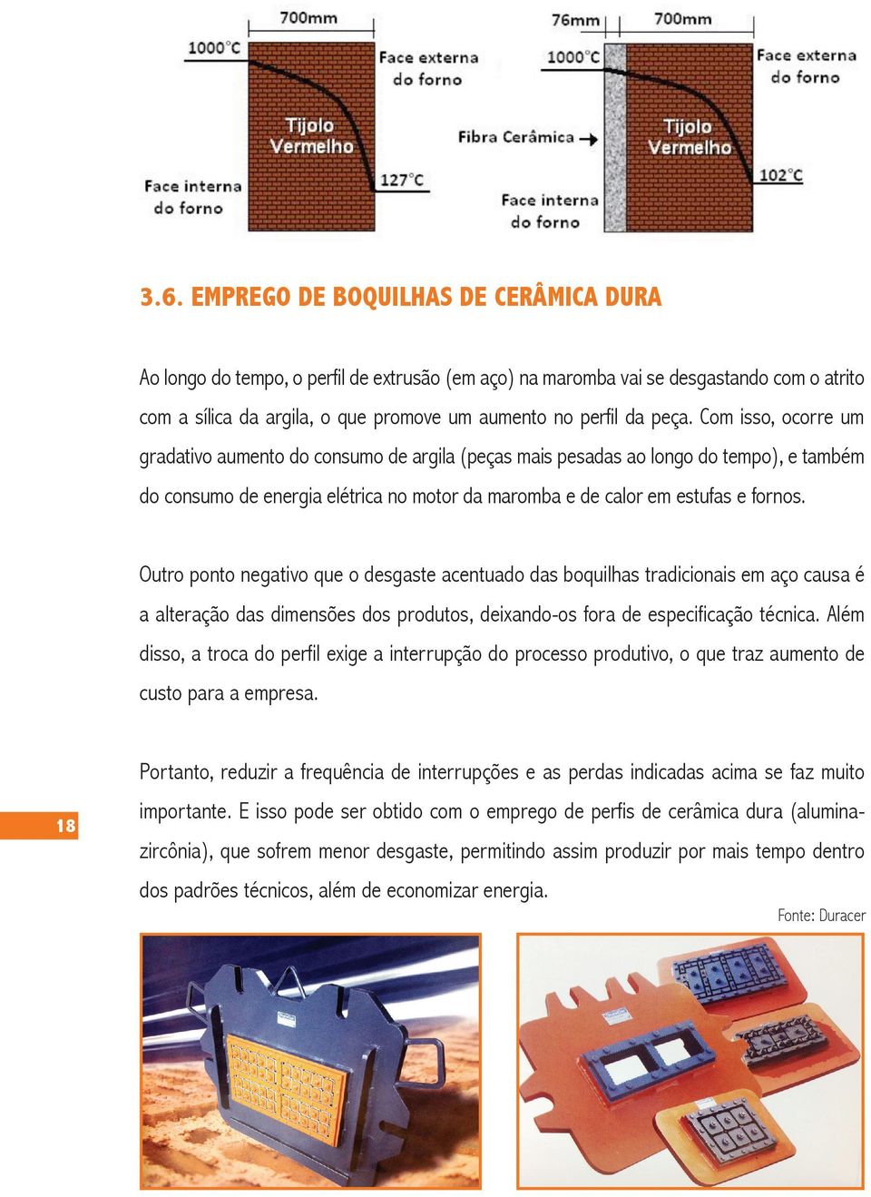 Outro ponto negativo que o desgaste acentuado das boquilhas tradicionais em aço causa é a alteração das dimensões dos produtos, deixando-os fora de especificação técnica.