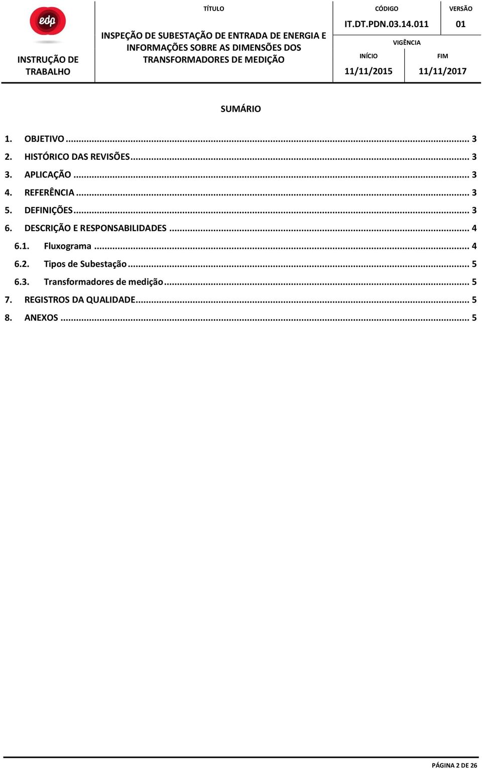 1. Fluxograma... 4 6.2. Tipos de Subestação... 5 6.3.