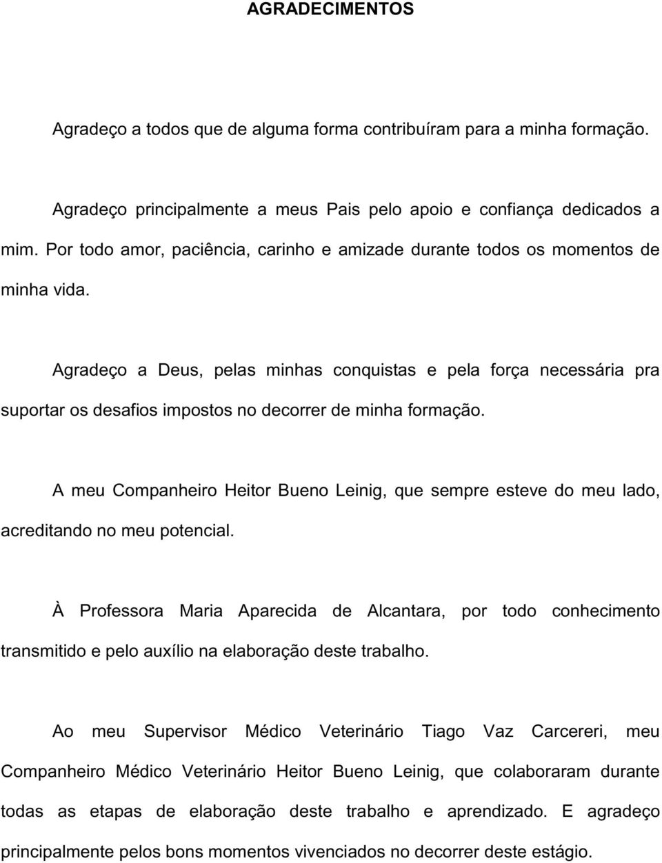 Agradeço a Deus, pelas minhas conquistas e pela força necessária pra suportar os desafios impostos no decorrer de minha formação.