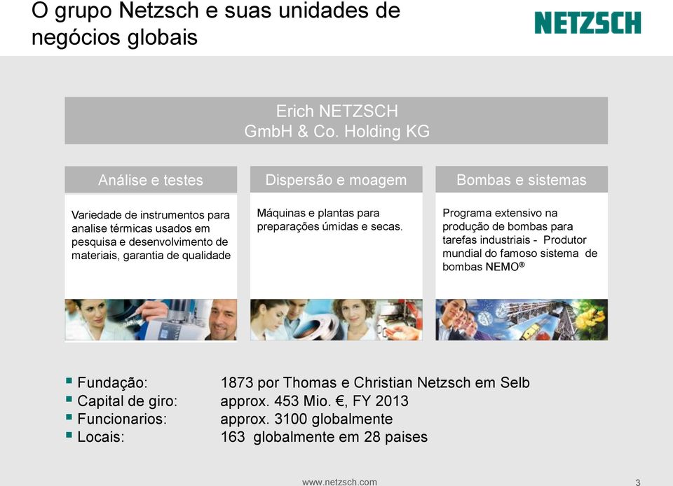 de materiais, garantia de qualidade Máquinas e plantas para preparações úmidas e secas.