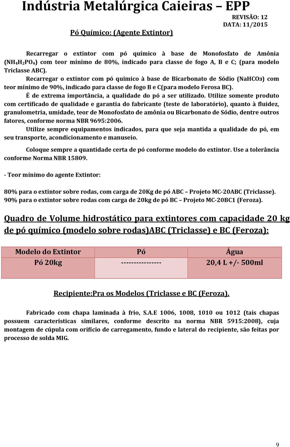 É de extrema importância, a qualidade do pó a ser utilizado.