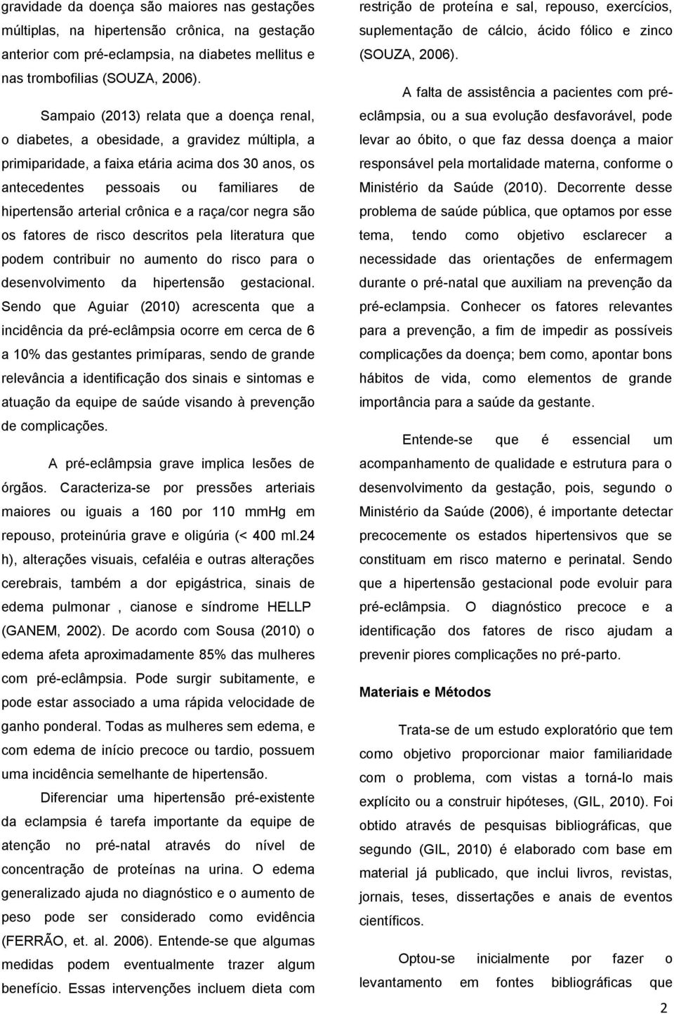 arterial crônica e a raça/cor negra são os fatores de risco descritos pela literatura que podem contribuir no aumento do risco para o desenvolvimento da hipertensão gestacional.