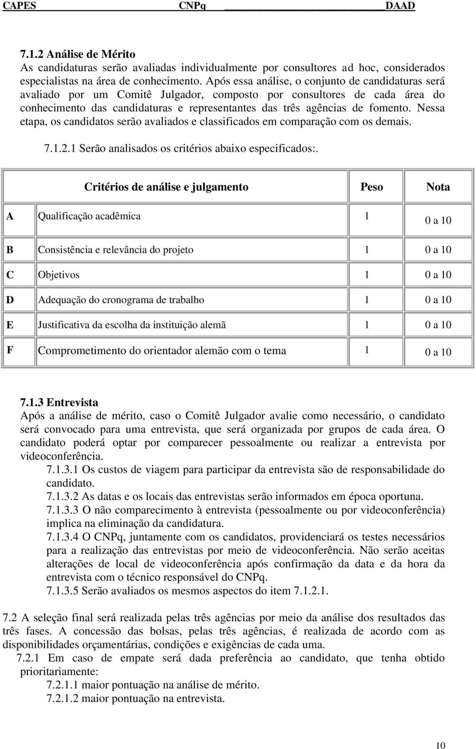 fomento. Nessa etapa, os candidatos serão avaliados e classificados em comparação com os demais. 7.1.2.1 Serão analisados os critérios abaixo especificados:.