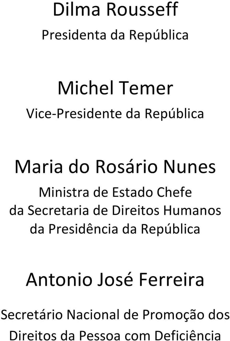 Secretaria de Direitos Humanos da Presidência da República Antonio