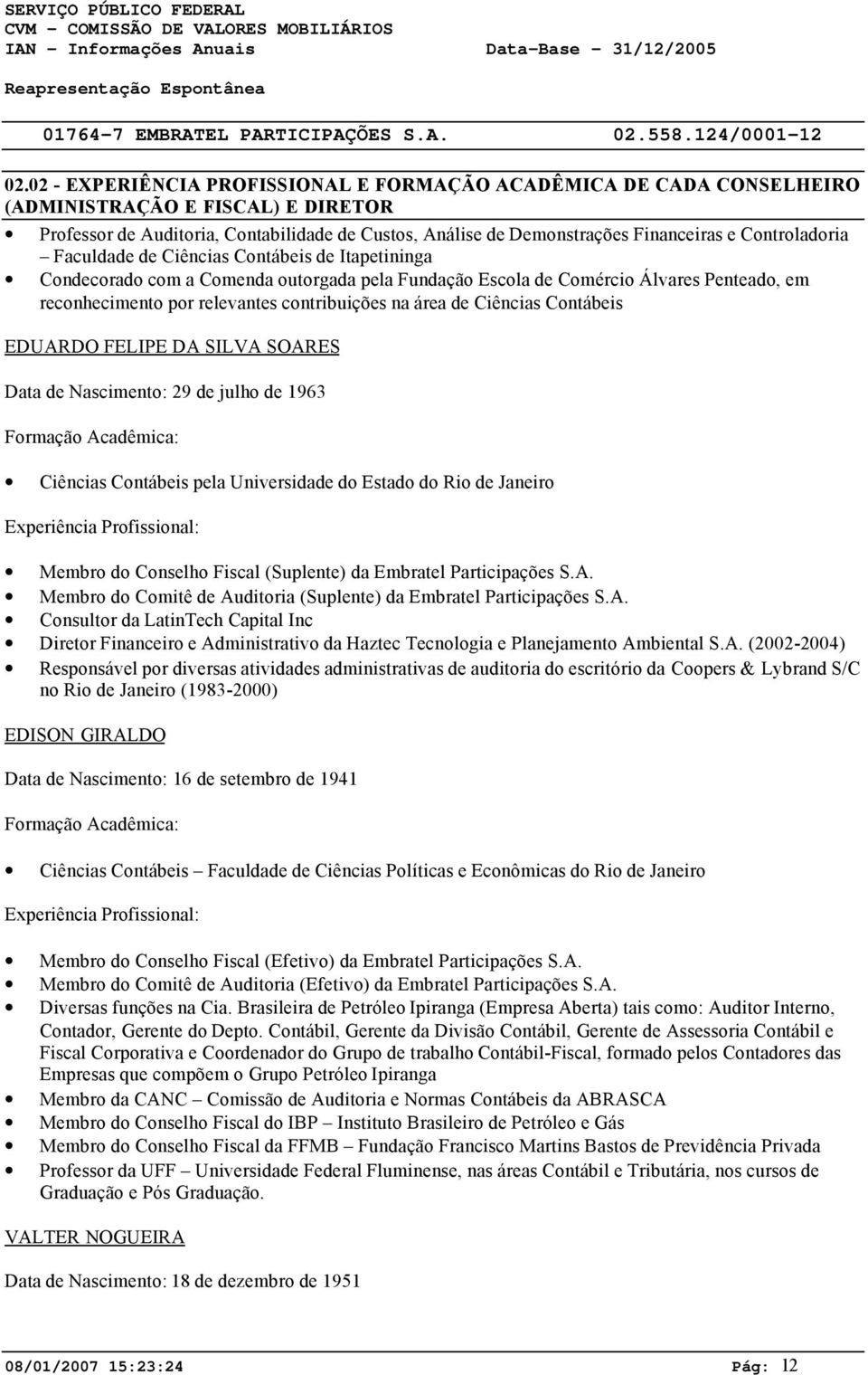 Controladoria Faculdade de Ciências Contábeis de Itapetininga Condecorado com a Comenda outorgada pela Fundação Escola de Comércio Álvares Penteado, em reconhecimento por relevantes contribuições na