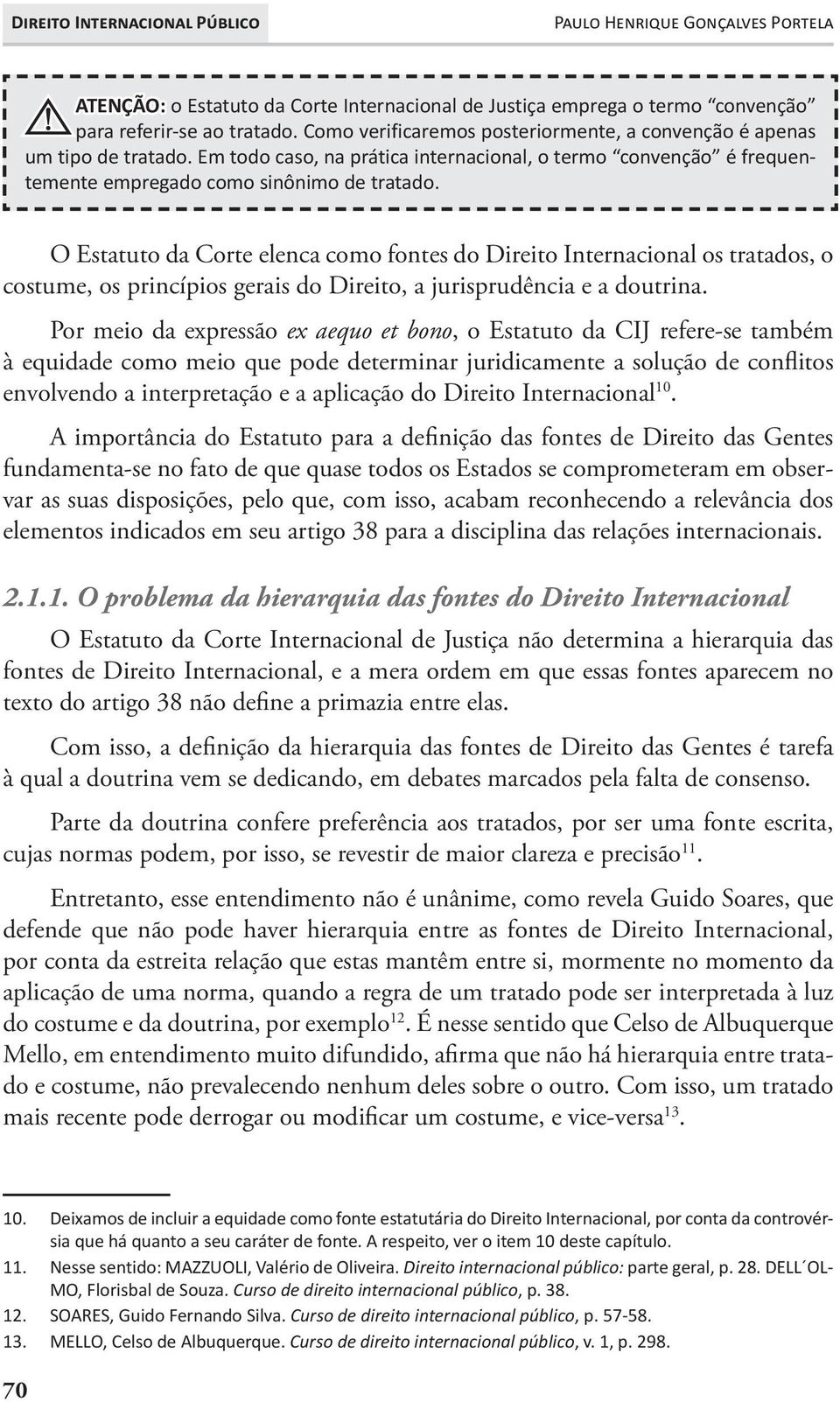 O Estatuto da Corte elenca como fontes do Direito Internacional os tratados, o costume, os princípios gerais do Direito, a jurisprudência e a doutrina.