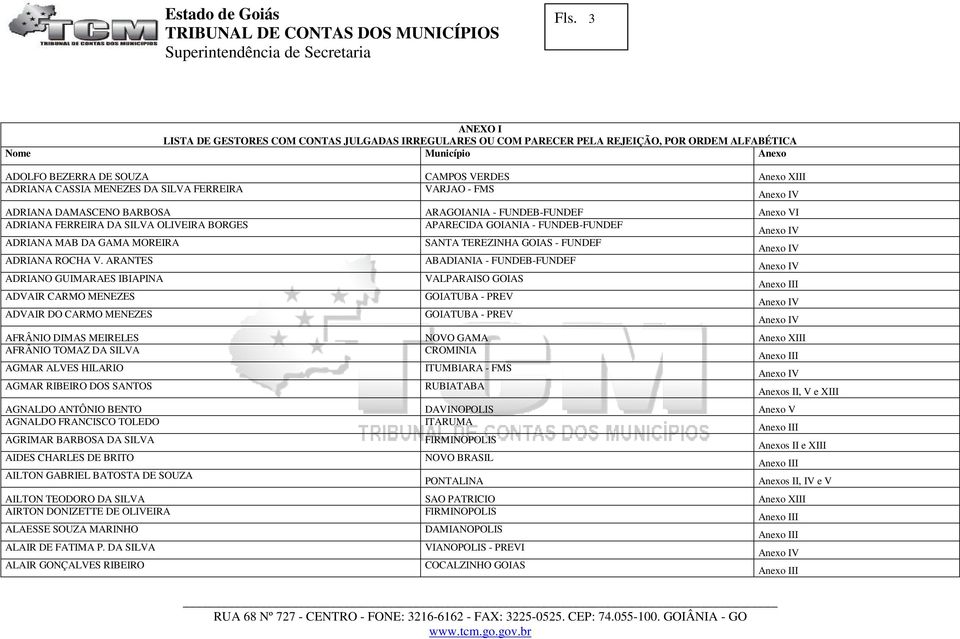 GAMA MOREIRA SANTA TEREZINHA GOIAS - FUNDEF ADRIANA ROCHA V.