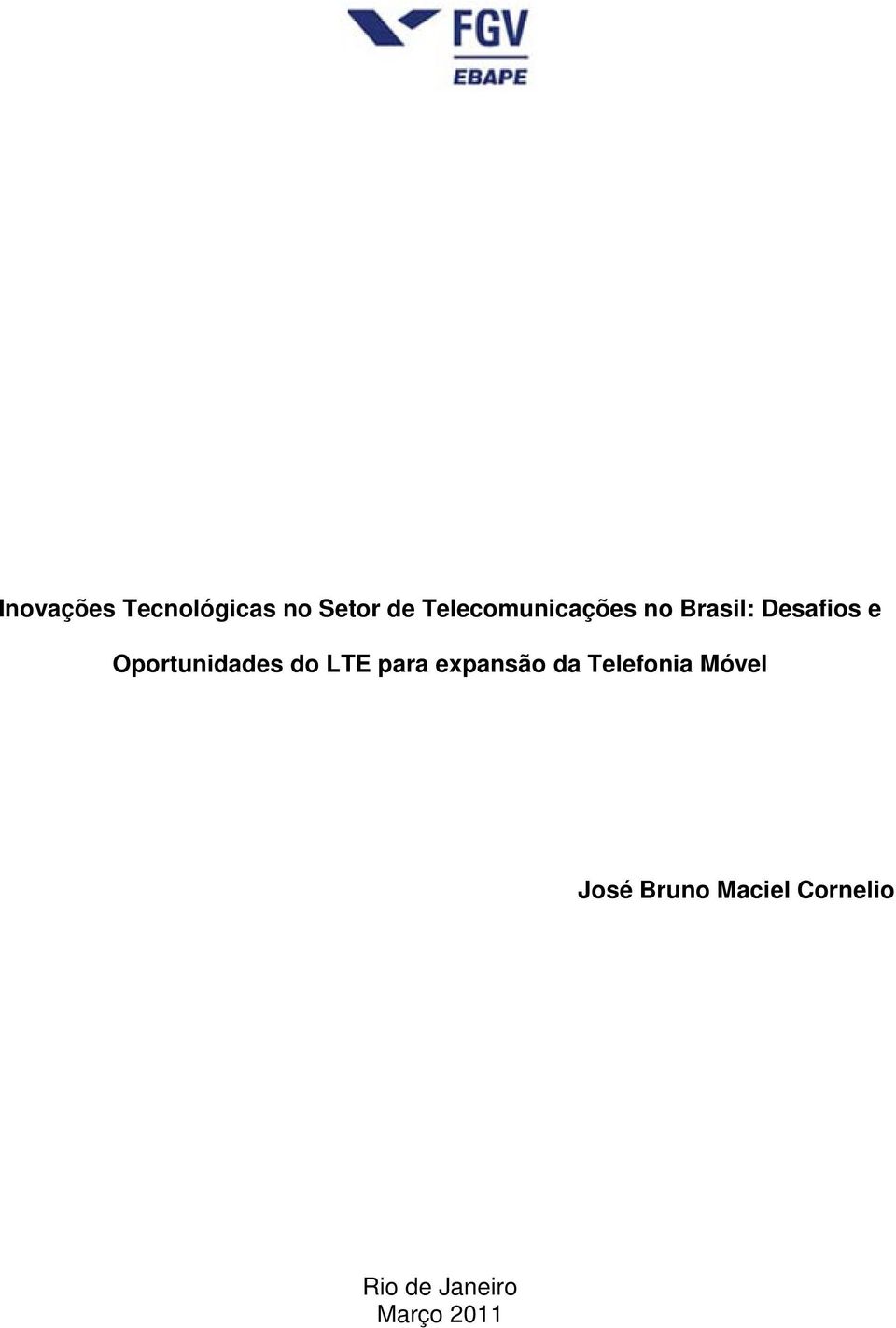 Oportunidades do LTE para expansão da