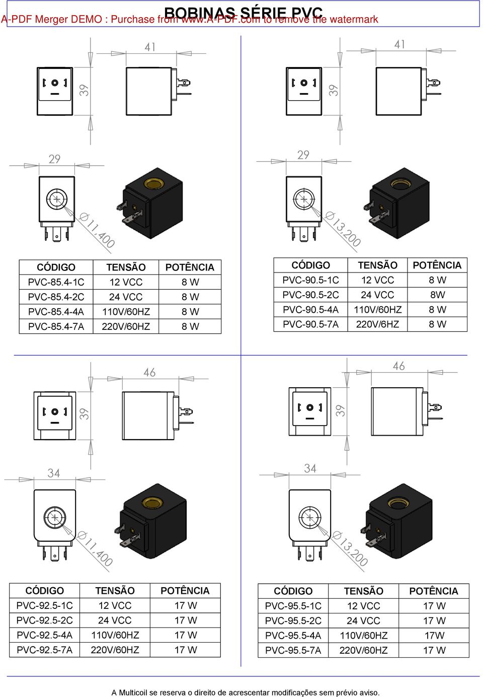 5-4 110V/60HZ 8 W PV-90.5-7 220V/6HZ 8 W 46 46 39 39 34 34 11,400 13,200 PV-92.5-1 12 V 17 W PV-92.5-2 24 V 17 W PV-92.