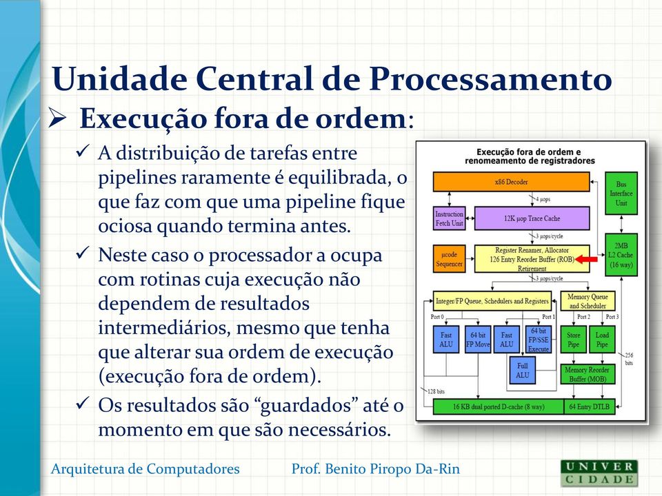 Neste caso o processador a ocupa com rotinas cuja execução não dependem de resultados