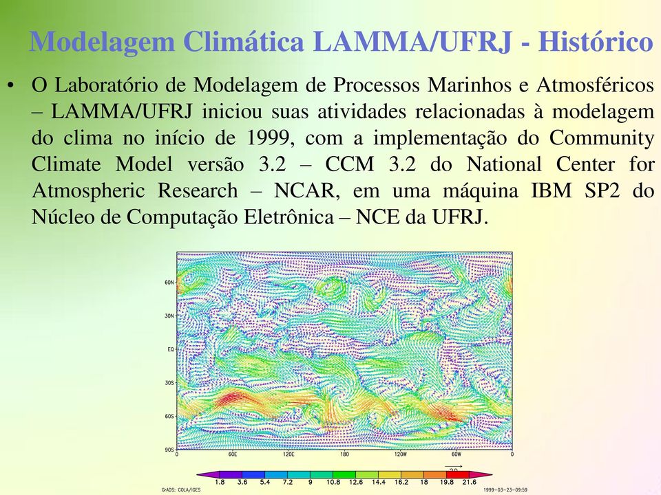 1999, com a implementação do Community Climate Model versão 3.2 CCM 3.