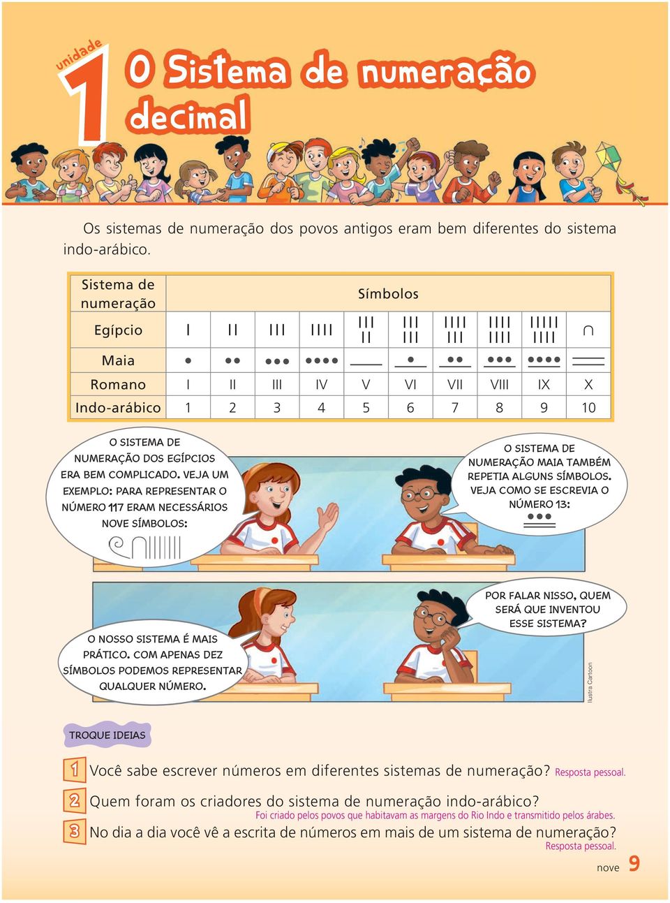 9 10 O sistema de numeração dos egípcios era bem complicado. Veja um exemplo: para representar o número 117 eram necessários nove símbolos: O sistema de numeração maia também repetia alguns símbolos.